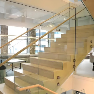 Glass staircase railing installation in Muscat and Sohar Oman 3 - تركيب درابزين درج زجاجي… – glass railing and balustrade installation – Al…