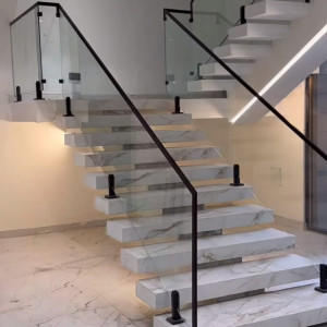 Glass staircase railing installation in Muscat and Sohar Oman 21 - تركيب درابزين درج زجاج… – glass railing and balustrade installation – Al…